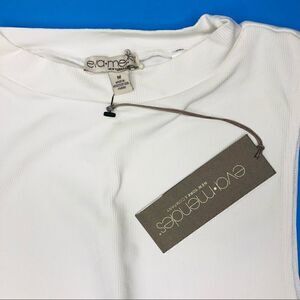 NY&C Eva Mendes Sleeveless Ribbed Fitted Top, White NWT (M)